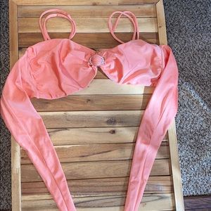 Peach bow tie bikini top